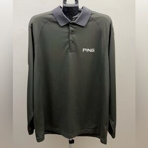 PING Performance Golf Polo Shirt Men Size XL/TG Gray Print